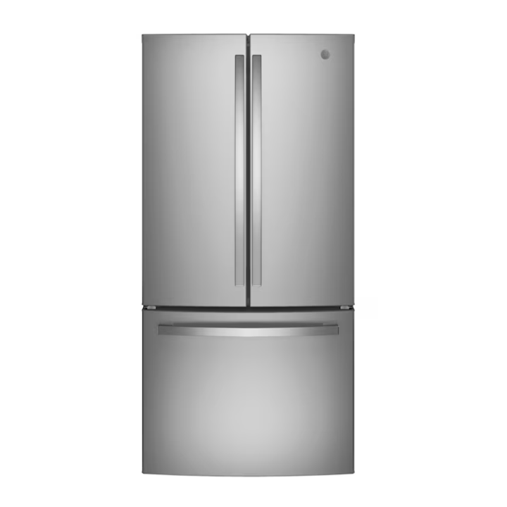 GE Standard-Depth 24.8-cu ft 3 -Door 33-in Wide French Door Refrigerator with Ice Maker with Water Dispenser (Fingerprint-resistant Stainless Steel ) ENERGY STAR Certified