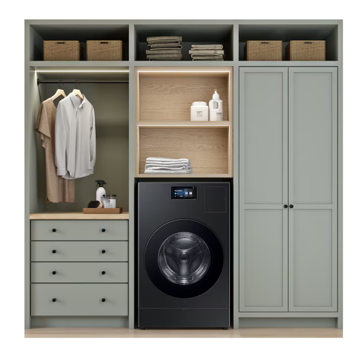 Samsung Bespoke Traditional Drying 5.3-cu ft Vented All-In-One Washer Dryer Combo with Steam Cycle ( Brushed Black )