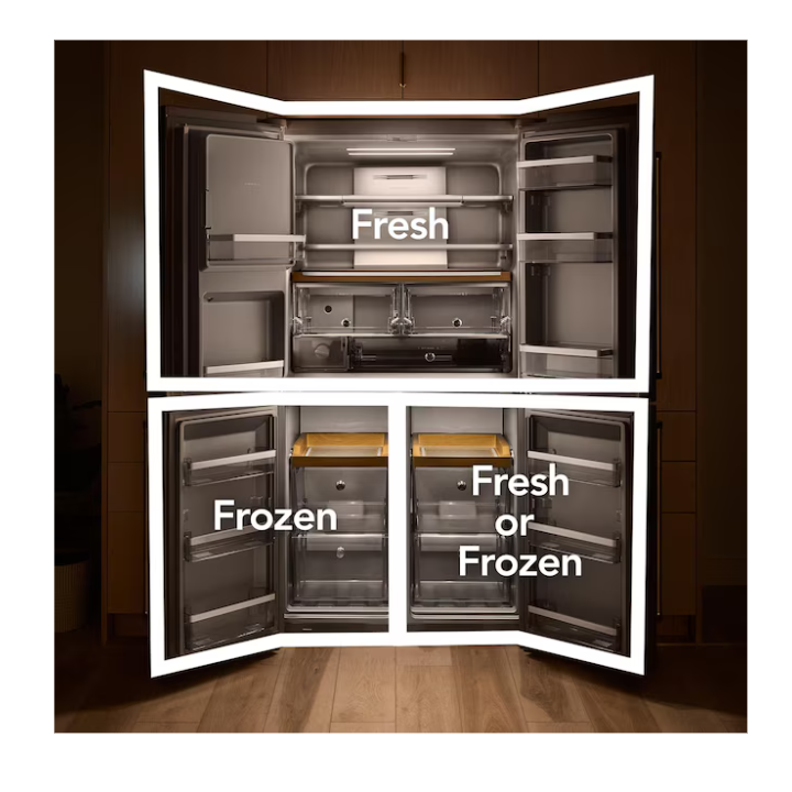 KitchenAid Counter-Depth 19.4-cu ft 4 -Door 36-in Wide French Door Refrigerator with Ice Maker with Water and Ice Dispenser (Fingerprint Resistant Stainless Steel) ENERGY STAR Certified