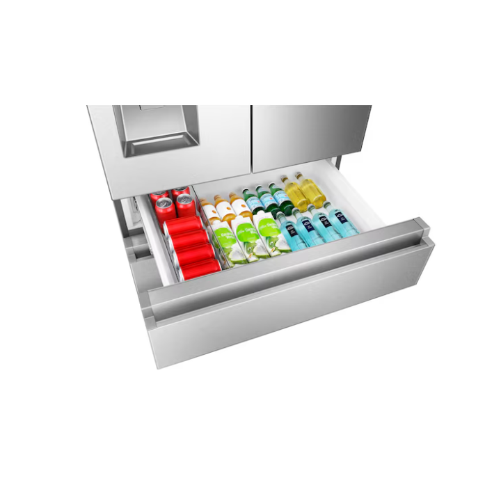 Hisense PureFlat Standard-Depth 25.6-cu ft 4 -Door 36-in Wide Smart Compatible French Door Refrigerator with Ice Maker with Water and Ice Dispenser ( Stainless steel ) ENERGY STAR Certified