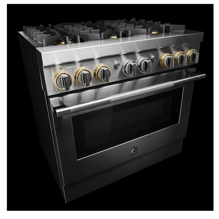 JennAir 36 Inch Wide 5.1 Cu. Ft. Slide In Dual Fuel Range with Dual-Stacked PowerBurner and Halo-Effect Knobs