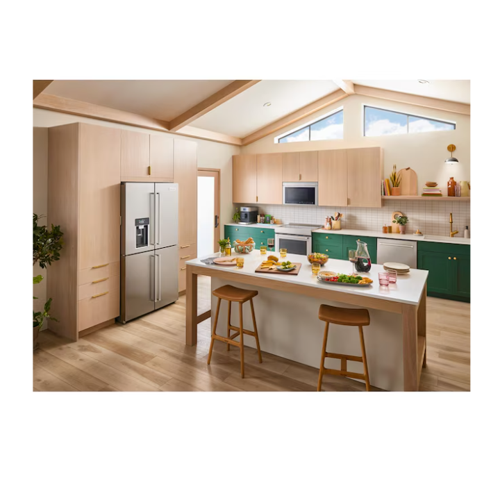 KitchenAid Counter-Depth 19.4-cu ft 4 -Door 36-in Wide French Door Refrigerator with Ice Maker with Water and Ice Dispenser (Fingerprint Resistant Stainless Steel) ENERGY STAR Certified