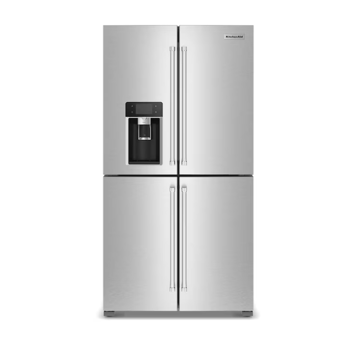 KitchenAid Counter-Depth 19.4-cu ft 4 -Door 36-in Wide French Door Refrigerator with Ice Maker with Water and Ice Dispenser (Fingerprint Resistant Stainless Steel) ENERGY STAR Certified