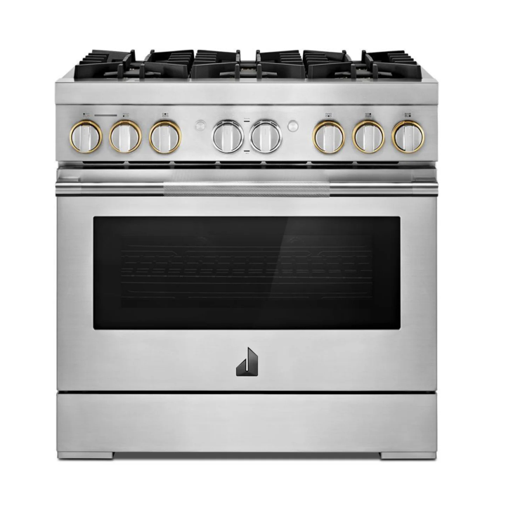 JennAir 36 Inch Wide 5.1 Cu. Ft. Slide In Dual Fuel Range with Dual-Stacked PowerBurner and Halo-Effect Knobs