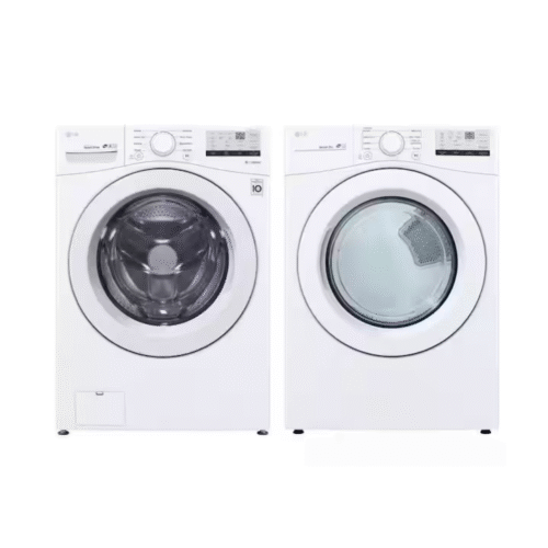 LG High Efficiency Stackable Medium (4.5-cu ft) Front-Load Washer & 7.4-cu ft Vented Gas Dryer (White)
