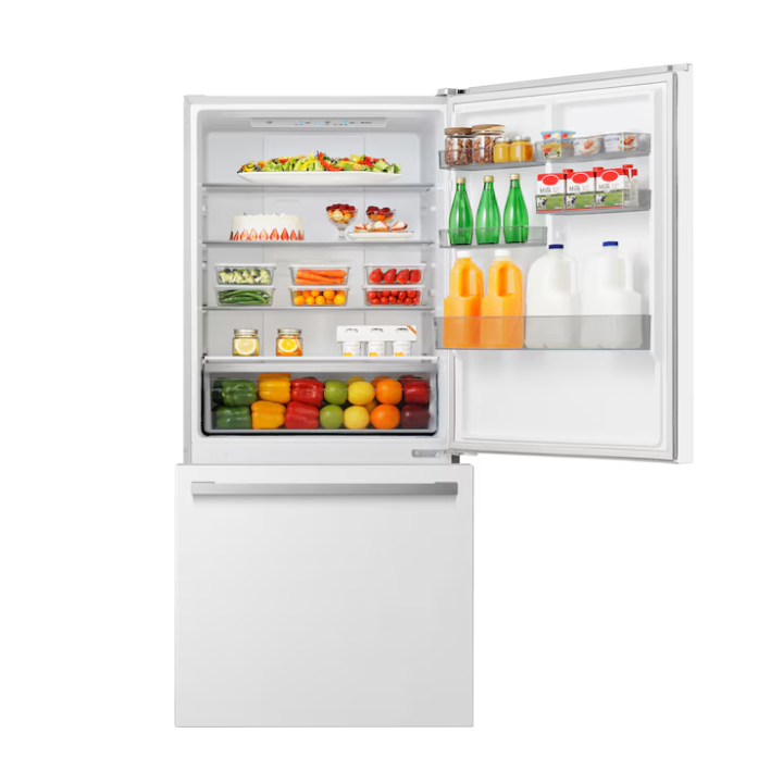 Hisense 17.2-cu ft Counter-Depth 32-in Wide Bottom-Freezer Refrigerator (White) ENERGY STAR Certified