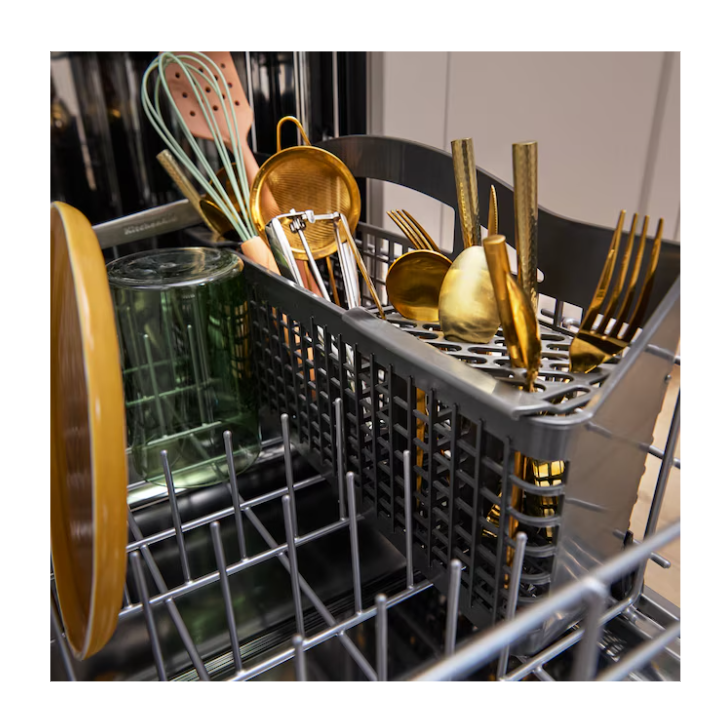 KitchenAid 24-in Top Control Built-in Dishwasher ( PrintShield Stainless ) With Third Rack, ProWash, ProDry Max , 41-Decibel