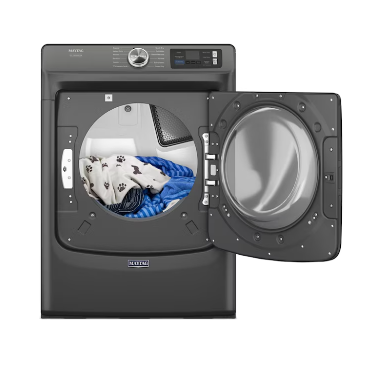 Maytag Pet Pro 7.4-cu ft Stackable Vented Electric Dryer with Steam Cycle (Midnight Steel)
