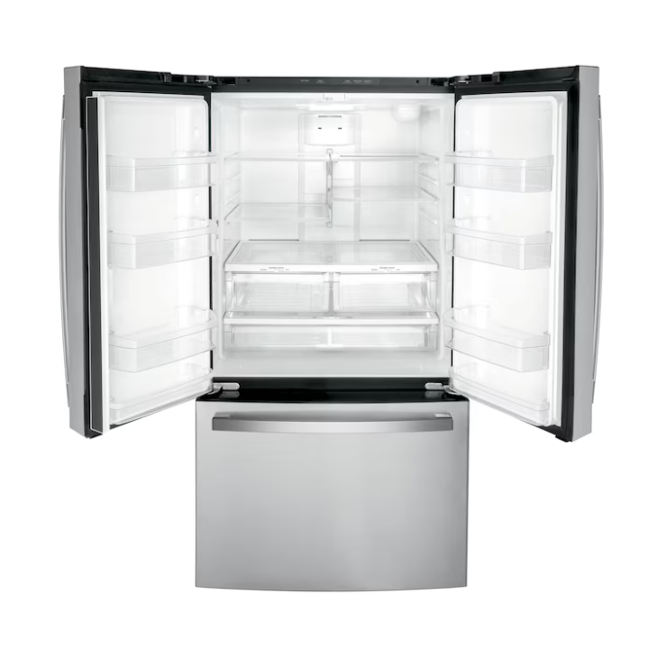 GE Counter-Depth 21.9-cu ft 3 -Door 36-in Wide French Door Refrigerator with Ice Maker with Water Dispenser (Fingerprint-resistant Stainless Steel) ENERGY STAR Certified