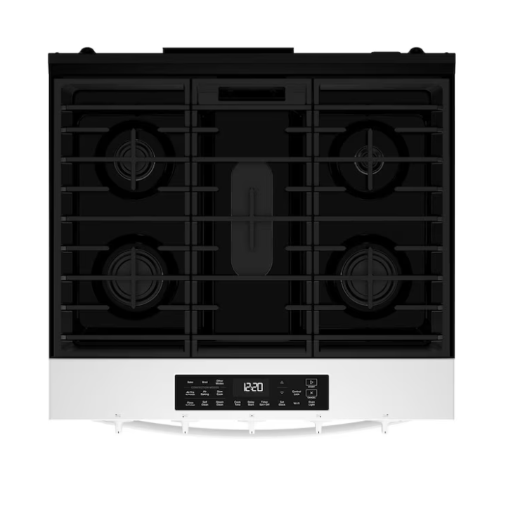 Whirlpool 30-in 5 burners 5-cu ft Air Fry Convection Oven Slide-In Natural Gas Range (White)
