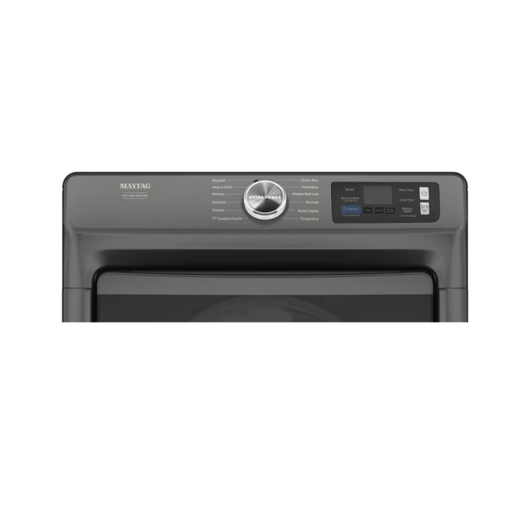 Maytag Pet Pro 7.4-cu ft Stackable Vented Electric Dryer with Steam Cycle (Midnight Steel)