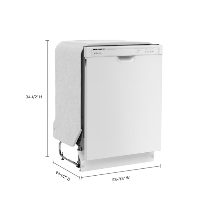 Amana 24-in Front Control Built-in Dishwasher (White), 59-Decibel