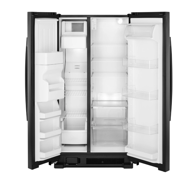 Amana 24.6 cu. ft. Side by Side Refrigerator with Dual Pad External Ice and Water Dispenser in Black