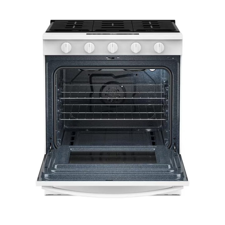 Whirlpool 30-in 5 burners 5-cu ft Air Fry Convection Oven Slide-In Natural Gas Range (White)