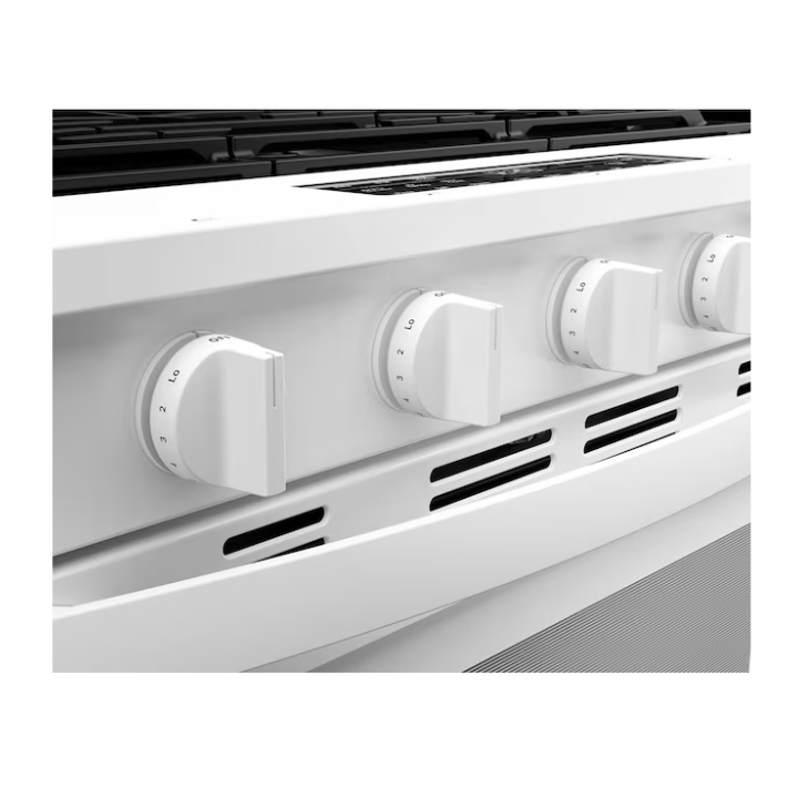 Whirlpool 30-in 5 burners 5-cu ft Air Fry Convection Oven Slide-In Natural Gas Range (White)