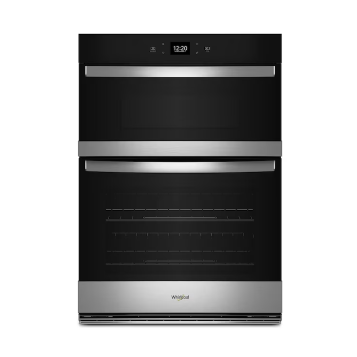 Whirlpool 30 inch Self-cleaning Air Fry Smart Compatible Microwave Wall Oven Combo (Fingerprint Resistant Stainless Steel)