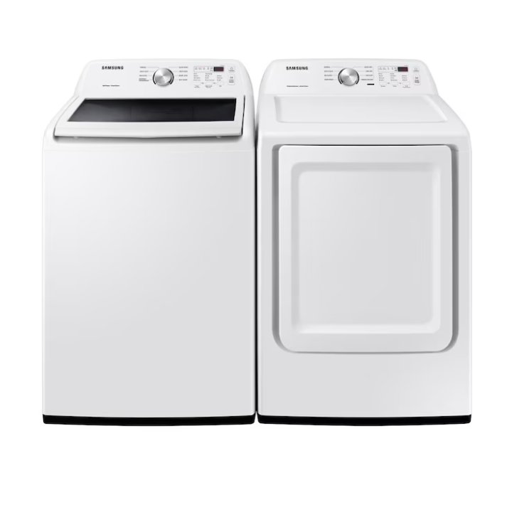 Samsung Deep Water Wash High Efficiency Impeller Large (4.5-cu ft) Top-Load Washer & 7.2-cu ft Vented Electric Dryer (White)