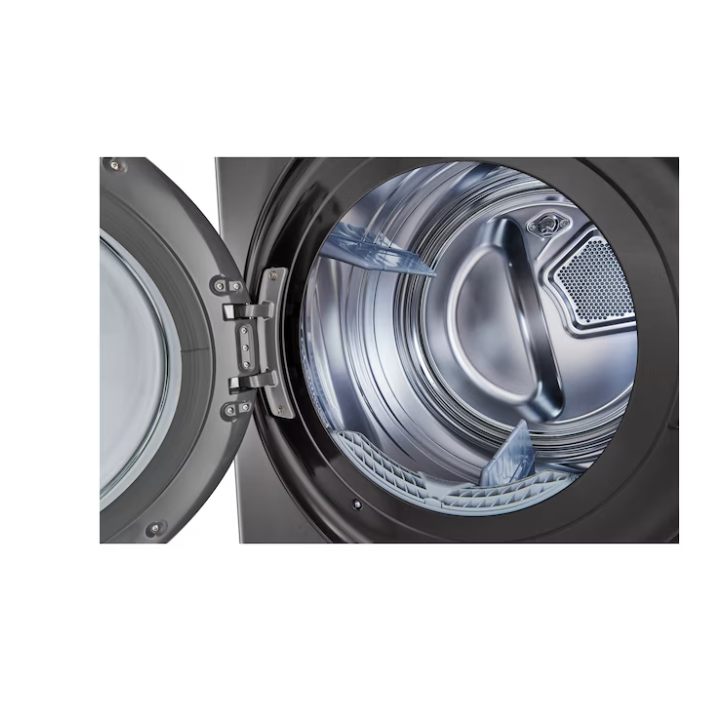 LG WashTower Electric Stacked Laundry Center with 4.5-cu ft Front load Washer and 7.4-cu ft Dryer (Black Steel)