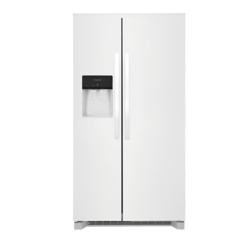 Frigidaire 25.6-cu ft Standard-Depth 36-in Wide Side-by-Side Refrigerator with Ice Maker ,Water and Ice Dispenser (White) ENERGY STAR Certified