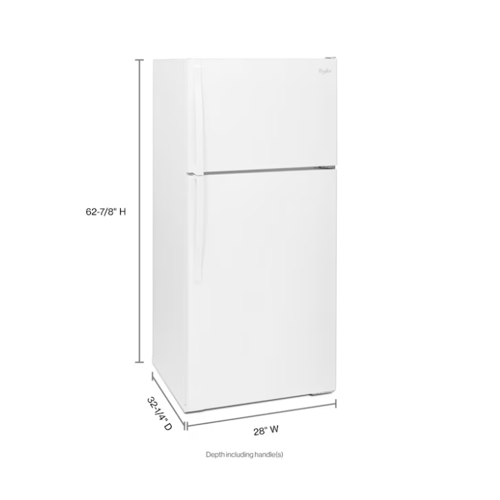 Whirlpool 14.3-cu ft Standard-Depth 28-in Wide Top-Freezer Refrigerator (White)