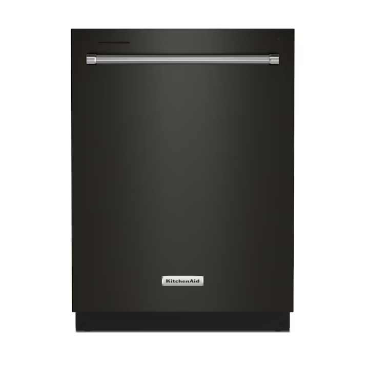 KitchenAid 24-in Top Control Built-in Dishwasher ( Black Stainless Steel with PRINTSHIELD Finish ) With Third Rack, ProWash, Sani Rinse, 39-Decibel