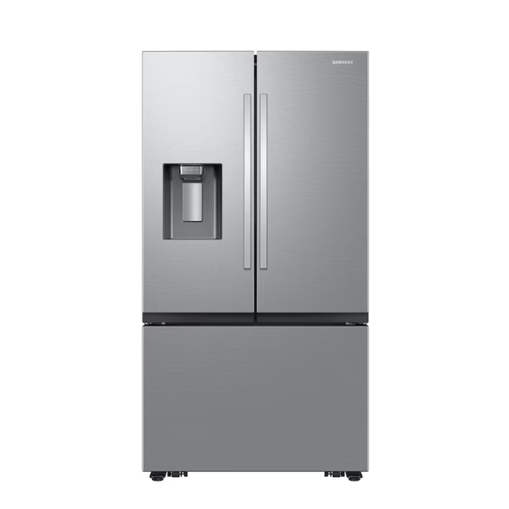 Samsung Counter-Depth Mega Capacity 26-cu ft 3 -Door 36-in Wide Smart Compatible French Door Refrigerator with Triple Ice Maker with Water and Ice Dispenser ( Fingerprint Resistant Stainless Steel ) ENERGY STAR Certified