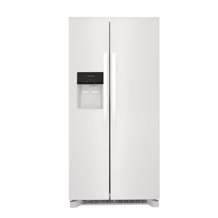 Frigidaire 22.3-cu ft Standard-Depth 33-in Wide Side-by-Side Refrigerator with Ice Maker ,Water and Ice Dispenser ( White ) ENERGY STAR Certified
