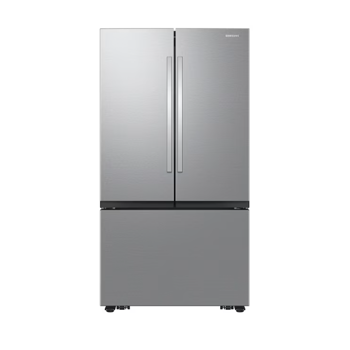 Samsung Standard-Depth Mega Capacity 32-cu ft 3 -Door 36-in Wide Smart Compatible French Door Refrigerator with Dual Ice Maker with Water Dispenser (Fingerprint Resistant Stainless Steel) ENERGY STAR Certified