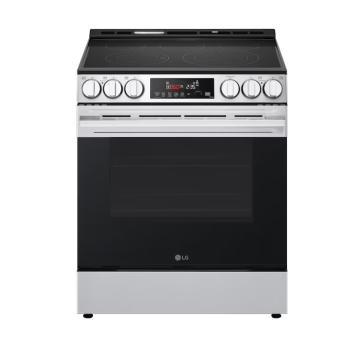 LG 30-in Glass Top 5 burners 6.3-cu ft Air Fry Convection Oven Freestanding Electric Range (Stainless Steel)