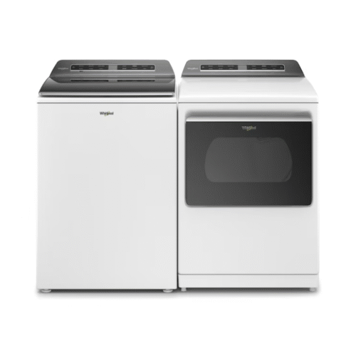 Whirlpool Smart Capable High Efficiency 2-Piece Removable Agitator Extra Large ( 5.3-cu ft ) Top-Load Washer & 7.4-cu ft Vented Electric Dryer with Steam Cycle (White)