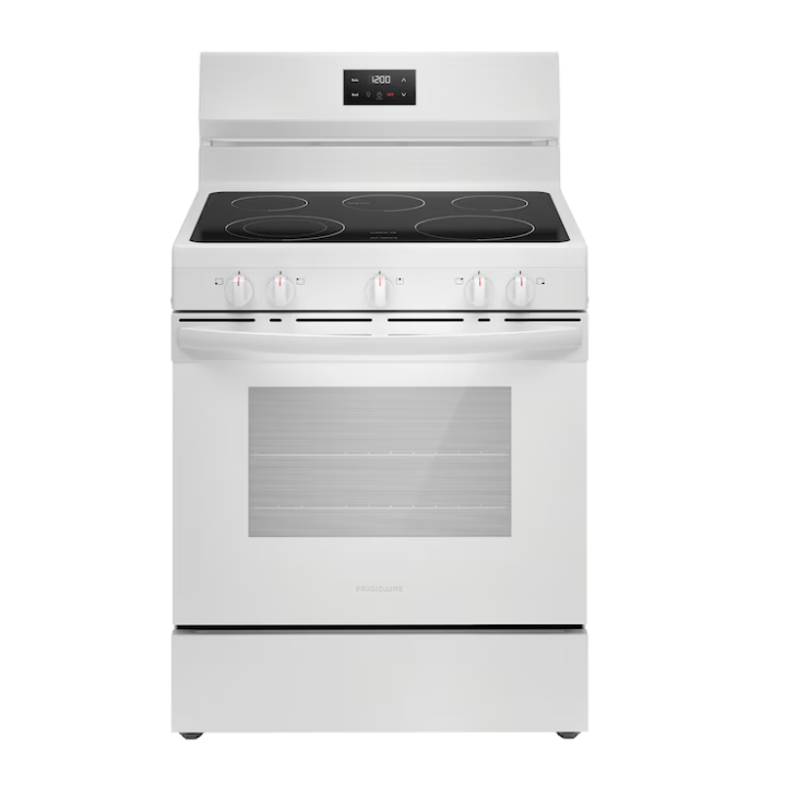 Frigidaire 30-in Glass Top 5 burners 5.3-cu ft Freestanding Electric Range (White)