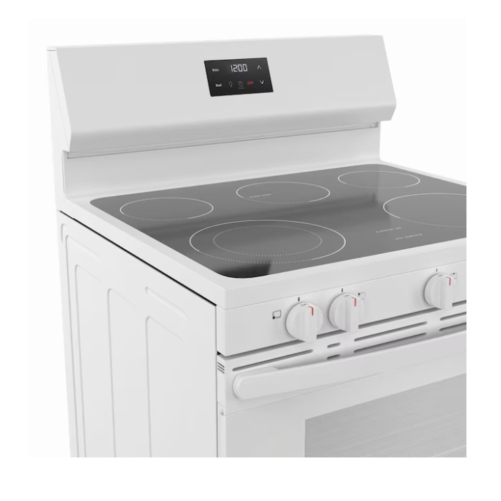 Frigidaire 30-in Glass Top 5 burners 5.3-cu ft Freestanding Electric Range (White)
