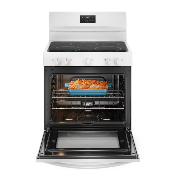 Frigidaire 30-in Glass Top 5 burners 5.3-cu ft Freestanding Electric Range (White)