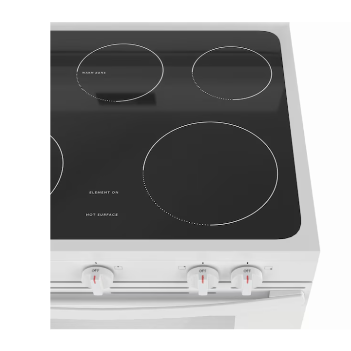 Frigidaire 30-in Glass Top 5 burners 5.3-cu ft Freestanding Electric Range (White)