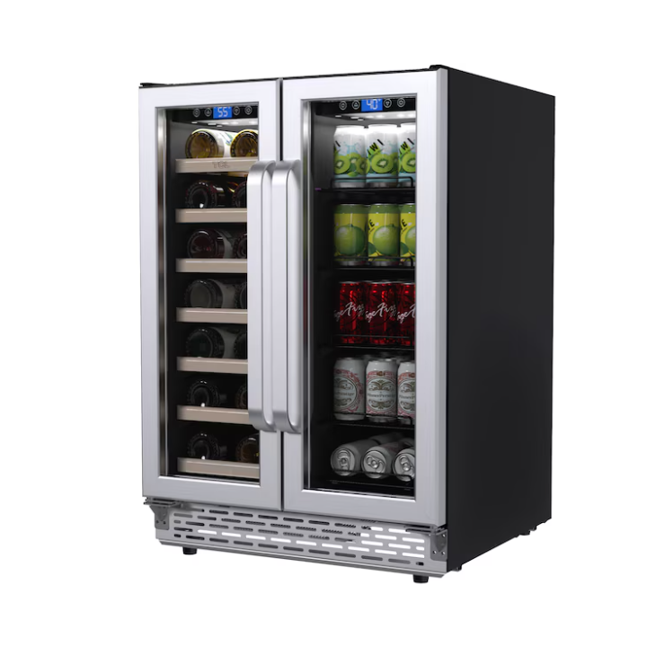 TCL 23.4-in W 20 -Bottles Stainless Stell Dual Zone Cooling Built-in/Freestanding Indoor Wine Cooler