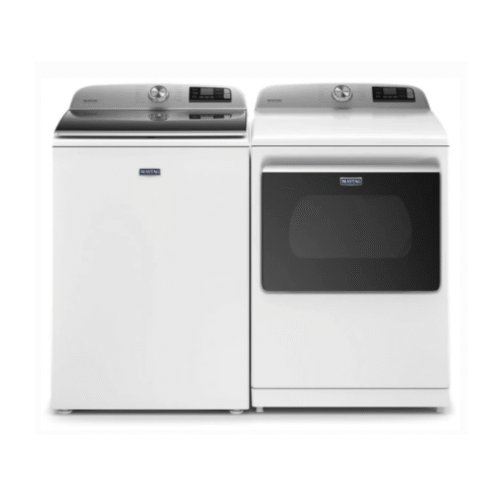 Maytag Top Load Smart Washer with 5.2 Cu. Ft. Capacity, Extra Power & Pet Pro 7.4-cu ft Vented Electric Dryer with Steam Cycle (White) (Copy)