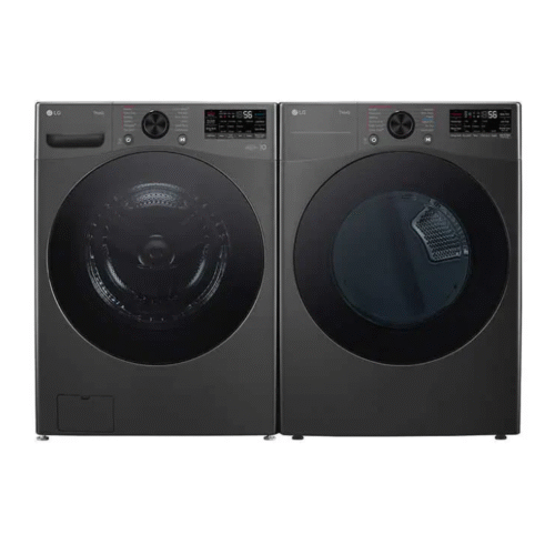 LG 4.5 cu. ft. Front Load Washer with TurboWash 360 and 7.4 cu. ft. Electric Dryer with TurboSteam and Built-In Intelligence