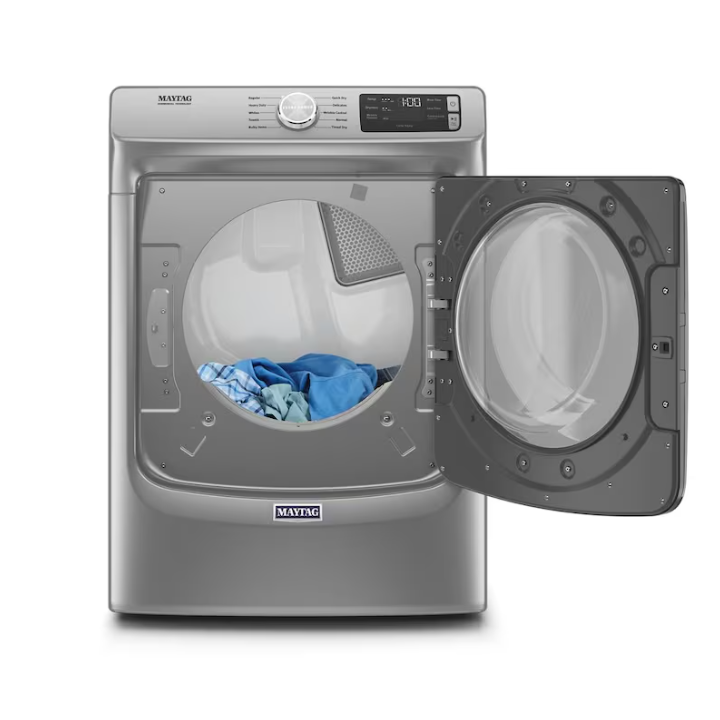 Maytag High Efficiency Stackable Medium ( 4.5-cu ft ) Front-Load Washer with Steam Cycle ( Metallic Slate )