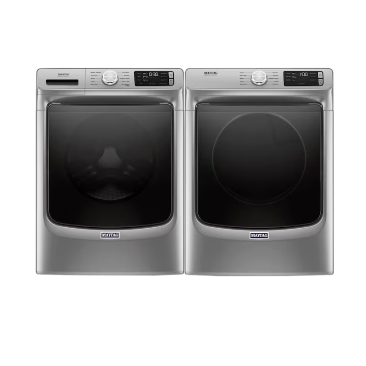 Maytag High Efficiency Stackable Medium ( 4.5-cu ft ) Front-Load Washer with Steam Cycle ( Metallic Slate )