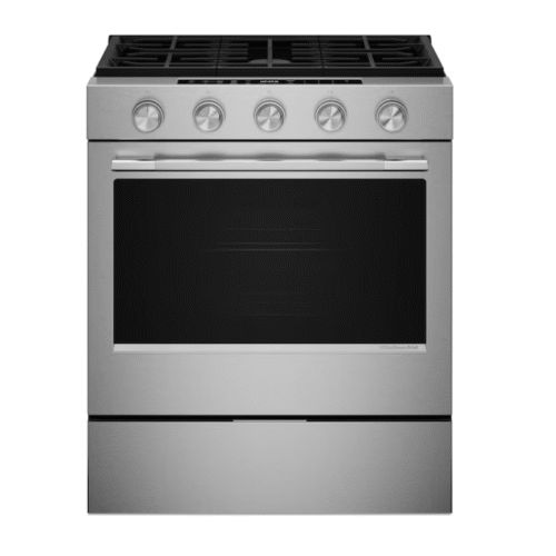 KitchenAid 30 in. 5 Element Slide-In Gas Range in Fingerprint Resistant Stainless Steel with 2-in-1 Burner