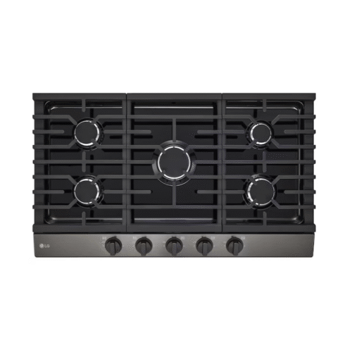 LG 36 in. Gas Cooktop in Black Stainless Steel with 5 Burners and EasyClean