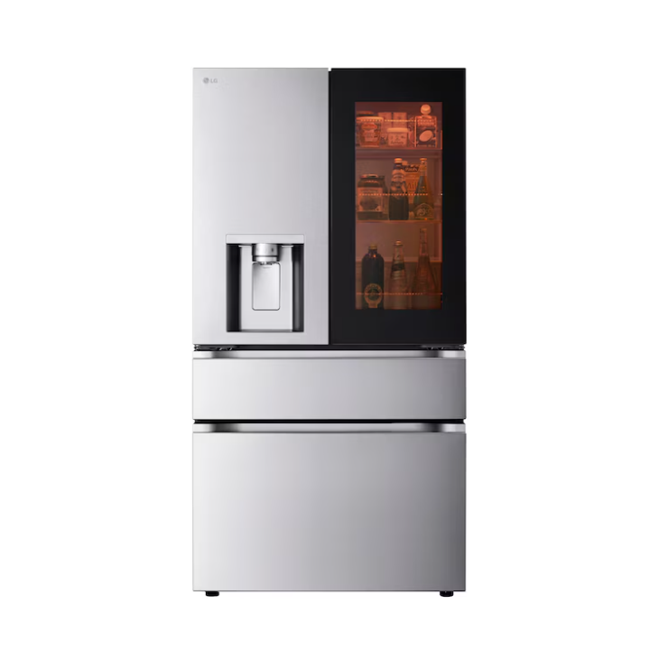 LG Standard-Depth InstaView MyColor 28.6-cu ft 36-in Wide with Dual Ice Maker and Door within Door ( PrintProof Stainless Steel ) ENERGY STAR Certified