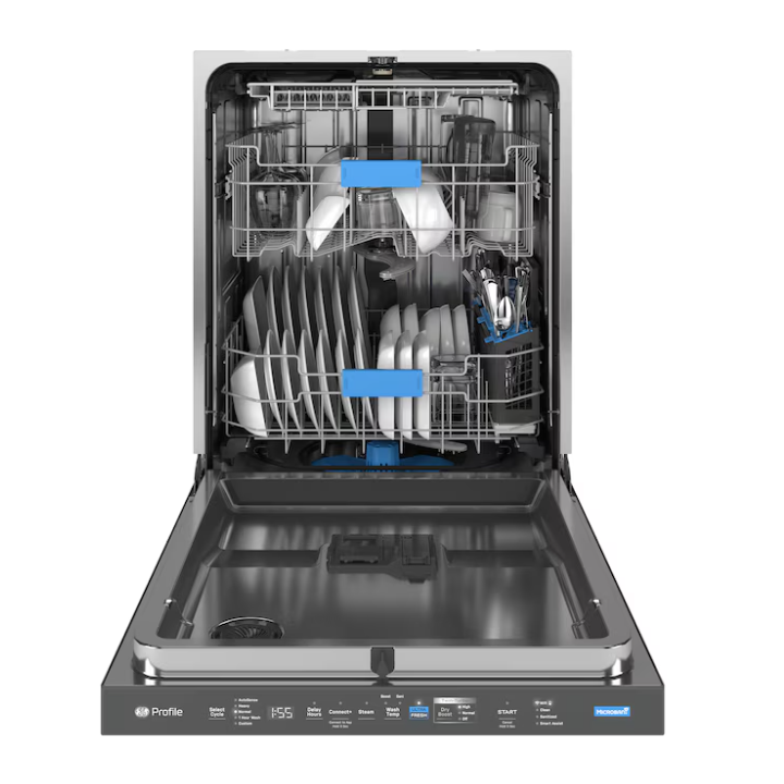 GE Profile 24-in Top Control Built-in Dishwasher ( Fingerprint Resistant Stainless Steel ) With Third Rack, Dry Boost , 42-Decibel