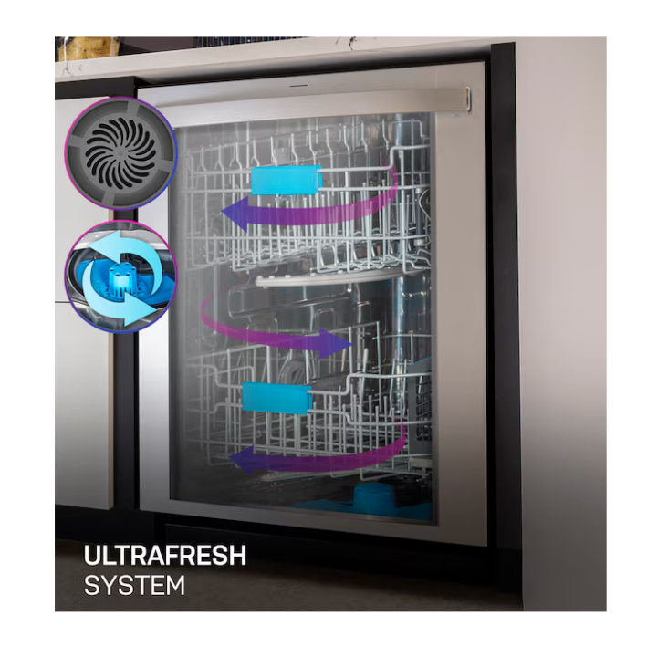 GE Profile 24-in Top Control Built-in Dishwasher ( Fingerprint Resistant Stainless Steel ) With Third Rack, Dry Boost , 42-Decibel