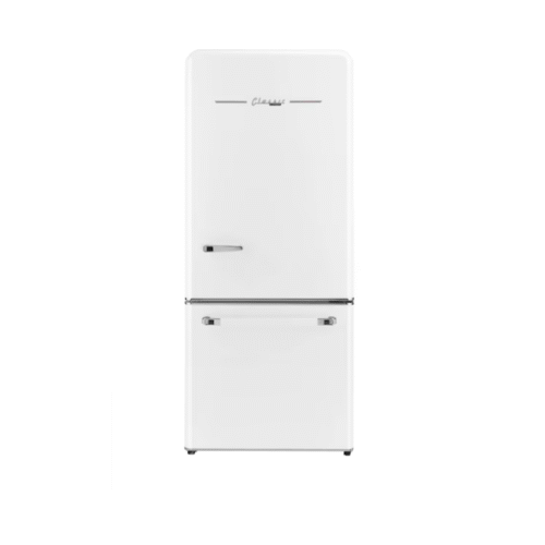 UNIQUE Classic Retro 17.7-cu ft Counter-Depth 29-in Wide Bottom-Freezer Refrigerator with Ice Maker ( Marshmallow White ) ENERGY STAR Certified