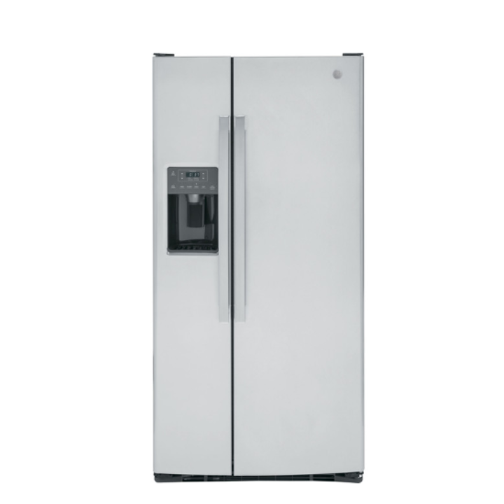 GE 23.0 cu. ft. Side by Side Refrigerator in Fingerprint Resistant Stainless Steel, Standard Depth