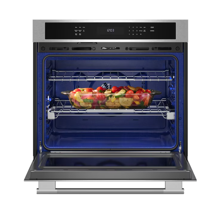 KitchenAid 30 inch Single Electric Wall Oven with Air Fry Single-fan and Self-cleaning ( PrintShield Stainless )
