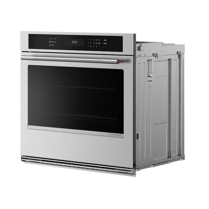 KitchenAid 30 inch Single Electric Wall Oven with Air Fry Single-fan and Self-cleaning ( PrintShield Stainless )