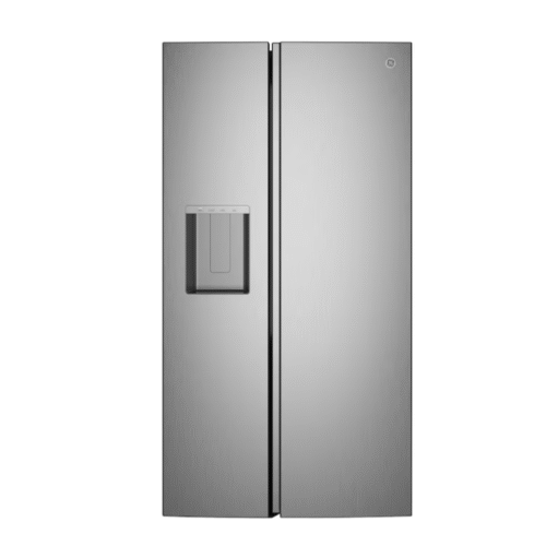 GE 27.7-cu ft Standard-Depth 36-in Wide Side-by-Side Refrigerator Smart Compatible with Ice Maker ,Water and Ice Dispenser ( Fingerprint Resistant Stainless Steel )