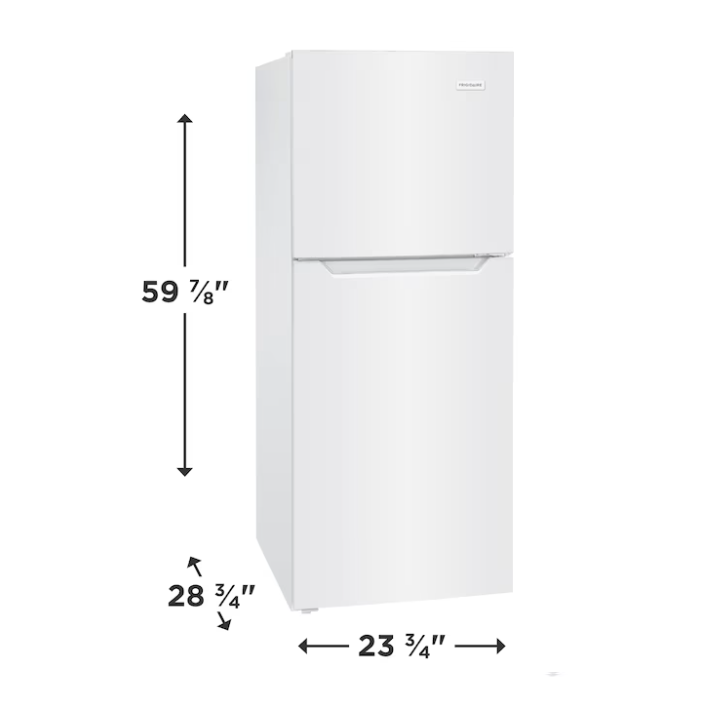 Frigidaire 11.6-cu ft Counter-Depth 24-in Wide Top-Freezer Refrigerator ( White ) Garage Ready ENERGY STAR Certified